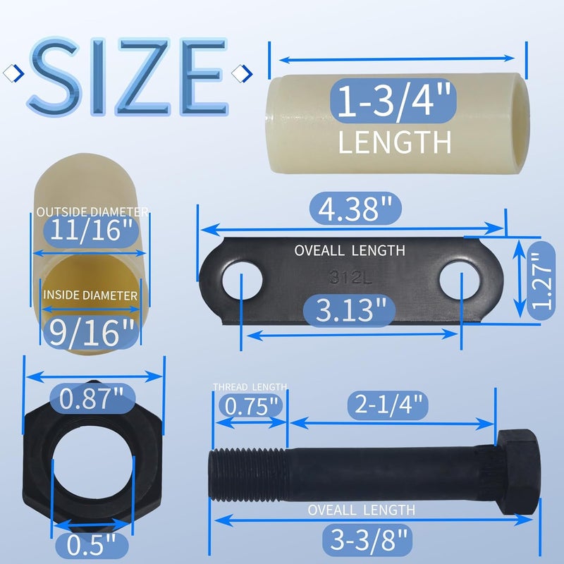 iBroPrat Trailer Shackle Kit,Single Trailer Axle Shackle Kit for Double Eye Spring 3,500 lbs-7,200 lbs 2 Packs (14Pcs Nuts and 14Pcs Bolts) - Image 2